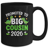 Promoted To Big Cousin 2026 T-Rex Dinosaur Boys Mug | teecentury
