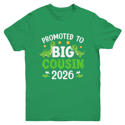 Promoted To Big Cousin 2026 T-Rex Dinosaur Boys Youth Shirt | teecentury
