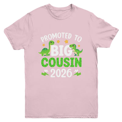 Promoted To Big Cousin 2026 T-Rex Dinosaur Boys Youth Shirt | teecentury