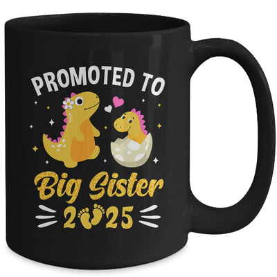 Promoted To Big Sister 2025 Dinosaur T-Rex Girls Kids Mug | teecentury