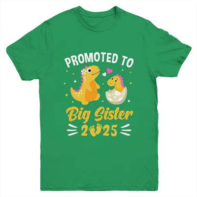 Promoted To Big Sister 2025 Dinosaur T-Rex Girls Kids Youth Shirt | teecentury