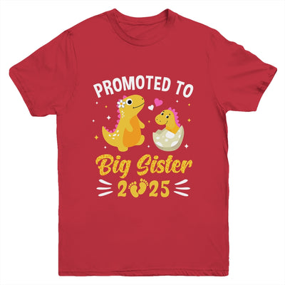 Promoted To Big Sister 2025 Dinosaur T-Rex Girls Kids Youth Shirt | teecentury