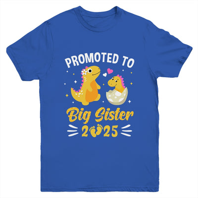 Promoted To Big Sister 2025 Dinosaur T-Rex Girls Kids Youth Shirt | teecentury
