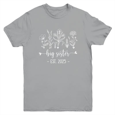 Promoted To Big Sister 2025 Pregnancy Announcement Floral Youth Shirt | teecentury