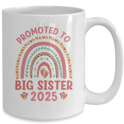 Promoted To Big Sister 2025 Pregnancy Announcement Rainbow Mug | teecentury