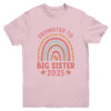 Promoted To Big Sister 2025 Pregnancy Announcement Rainbow Youth Shirt | teecentury