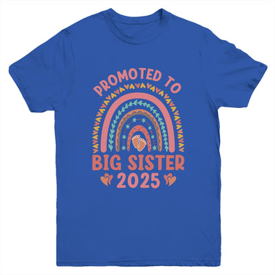 Promoted To Big Sister 2025 Pregnancy Announcement Rainbow Youth Shirt | teecentury