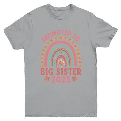 Promoted To Big Sister 2025 Pregnancy Announcement Rainbow Youth Shirt | teecentury