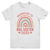 Promoted To Big Sister 2025 Pregnancy Announcement Rainbow Youth Shirt | teecentury