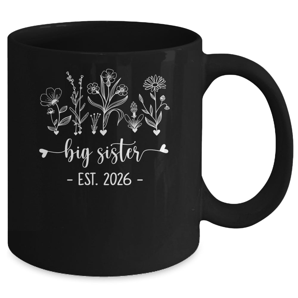 Promoted To Big Sister 2026 Pregnancy Announcement Floral Mug | teecentury