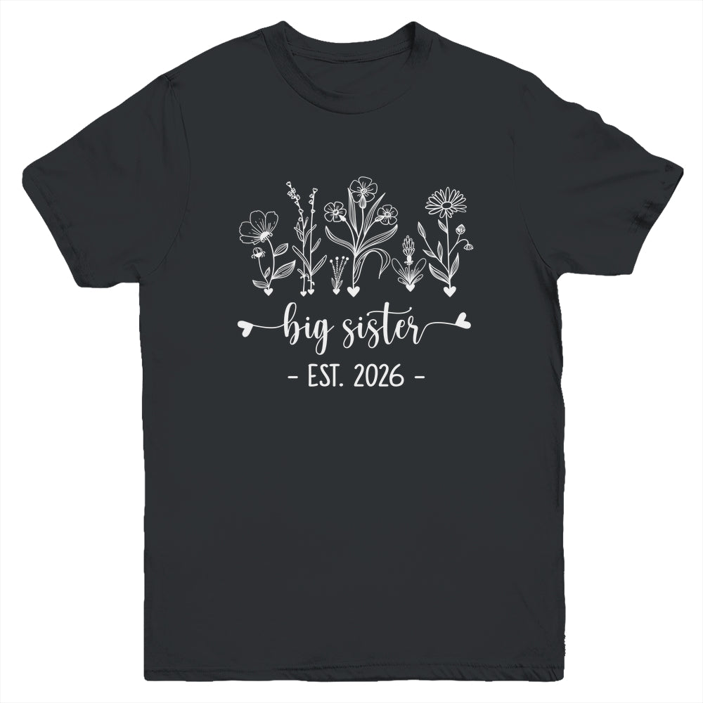 Promoted To Big Sister 2026 Pregnancy Announcement Floral Youth Shirt | teecentury
