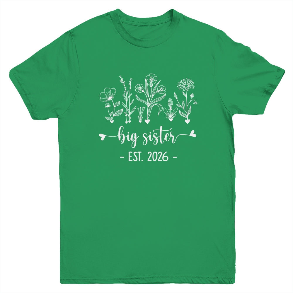 Promoted To Big Sister 2026 Pregnancy Announcement Floral Youth Shirt | teecentury