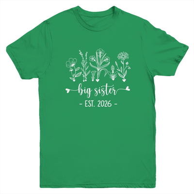 Promoted To Big Sister 2026 Pregnancy Announcement Floral Youth Shirt | teecentury