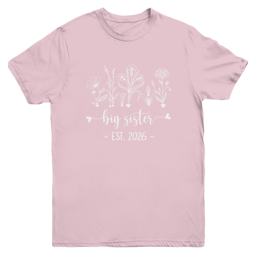Promoted To Big Sister 2026 Pregnancy Announcement Floral Youth Shirt | teecentury