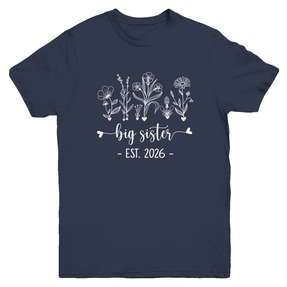 Promoted To Big Sister 2026 Pregnancy Announcement Floral Youth Shirt | teecentury