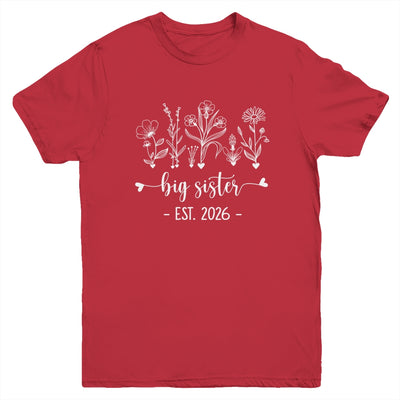 Promoted To Big Sister 2026 Pregnancy Announcement Floral Youth Shirt | teecentury