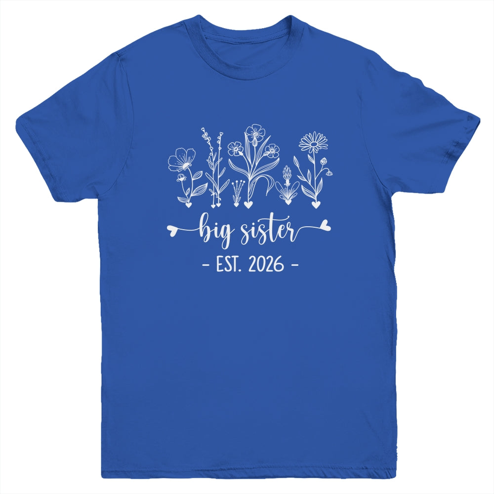 Promoted To Big Sister 2026 Pregnancy Announcement Floral Youth Shirt | teecentury