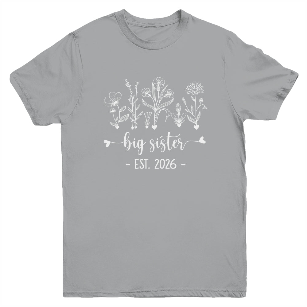 Promoted To Big Sister 2026 Pregnancy Announcement Floral Youth Shirt | teecentury