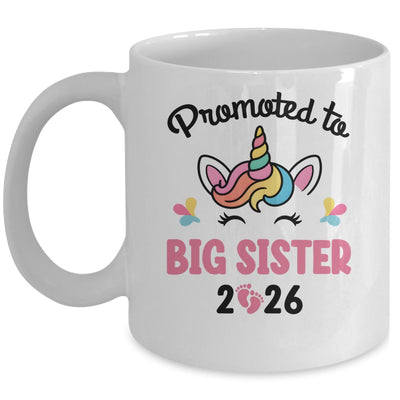 Promoted To Big Sister 2026 Unicorn Baby Announcement Mug | teecentury