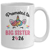 Promoted To Big Sister 2026 Unicorn Baby Announcement Mug | teecentury