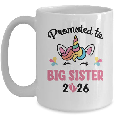 Promoted To Big Sister 2026 Unicorn Baby Announcement Mug | teecentury