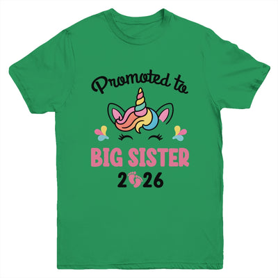 Promoted To Big Sister 2026 Unicorn Baby Announcement Youth Shirt | teecentury