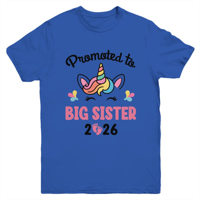 Promoted To Big Sister 2026 Unicorn Baby Announcement Youth Shirt | teecentury