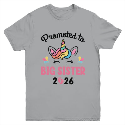Promoted To Big Sister 2026 Unicorn Baby Announcement Youth Shirt | teecentury