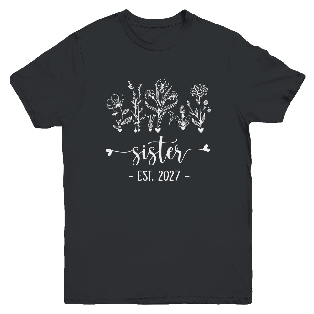 Promoted To Big Sister 2027 Pregnancy Announcement Floral Youth Shirt | teecentury