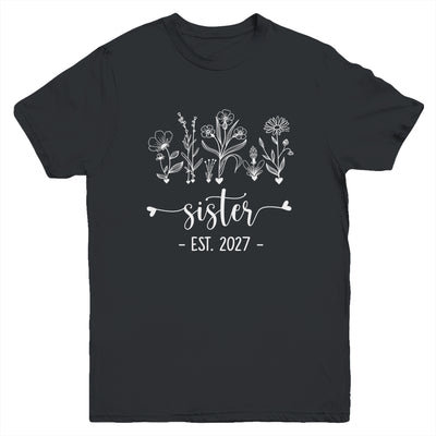 Promoted To Big Sister 2027 Pregnancy Announcement Floral Youth Shirt | teecentury