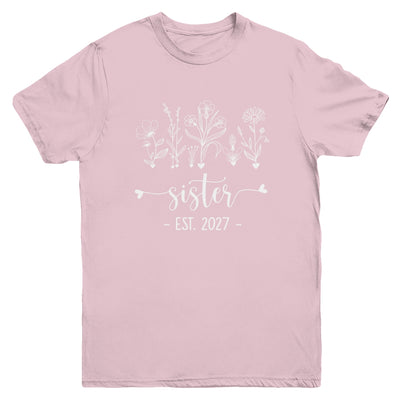 Promoted To Big Sister 2027 Pregnancy Announcement Floral Youth Shirt | teecentury