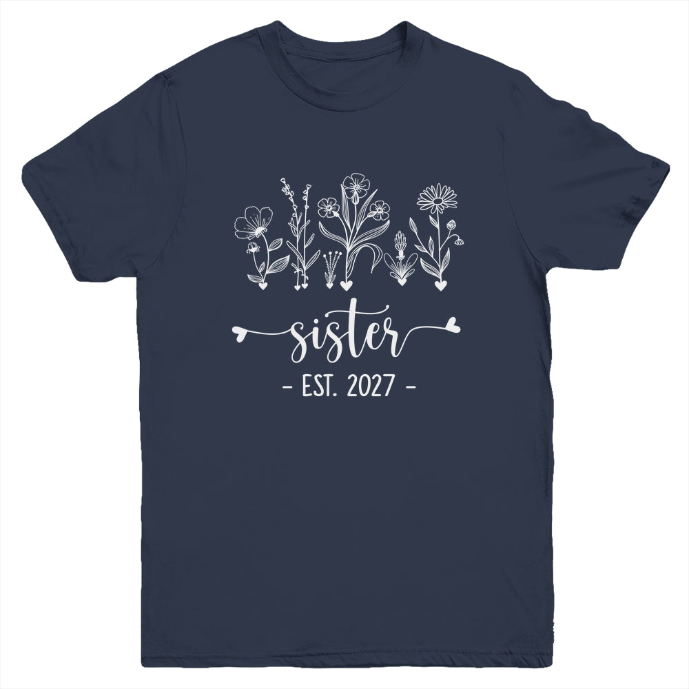 Promoted To Big Sister 2027 Pregnancy Announcement Floral Youth Shirt | teecentury