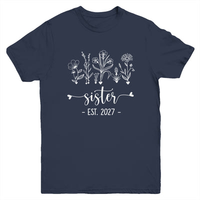 Promoted To Big Sister 2027 Pregnancy Announcement Floral Youth Shirt | teecentury