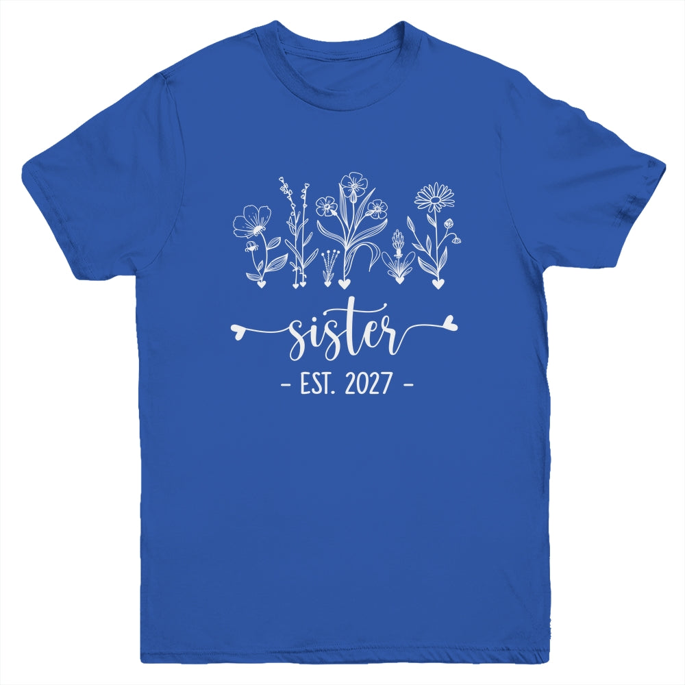 Promoted To Big Sister 2027 Pregnancy Announcement Floral Youth Shirt | teecentury