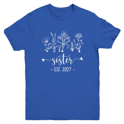 Promoted To Big Sister 2027 Pregnancy Announcement Floral Youth Shirt | teecentury
