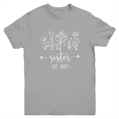 Promoted To Big Sister 2027 Pregnancy Announcement Floral Youth Shirt | teecentury