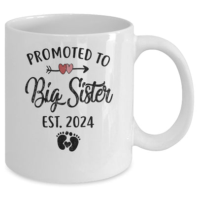 Promoted To Big Sister Est 2024 First Time New Sister Mug | teecentury