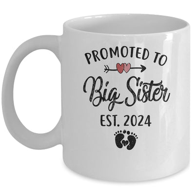 Promoted To Big Sister Est 2024 First Time New Sister Mug | teecentury