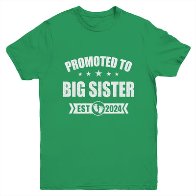 Promoted To Big Sister Est 2024 New Sister First Time New Youth Shirt | teecentury