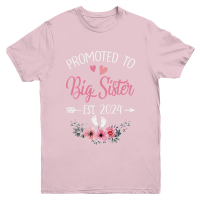 Promoted To Big Sister Est 2024 Sister First Time Youth Shirt | teecentury