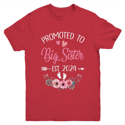 Promoted To Big Sister Est 2024 Sister First Time Youth Shirt | teecentury