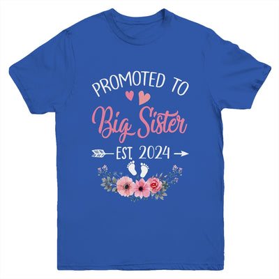Promoted To Big Sister Est 2024 Sister First Time Youth Shirt | teecentury