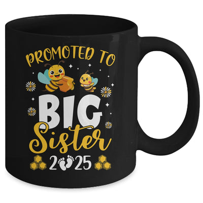 Promoted To Big Sister Est 2025 Cute Bees Girls Kids Mug | teecentury