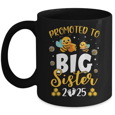 Promoted To Big Sister Est 2025 Cute Bees Girls Kids Mug | teecentury