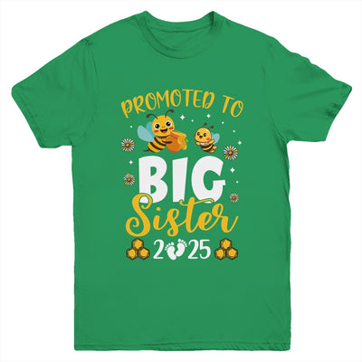 Promoted To Big Sister Est 2025 Cute Bees Girls Kids Youth Shirt | teecentury
