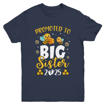 Promoted To Big Sister Est 2025 Cute Bees Girls Kids Youth Shirt | teecentury