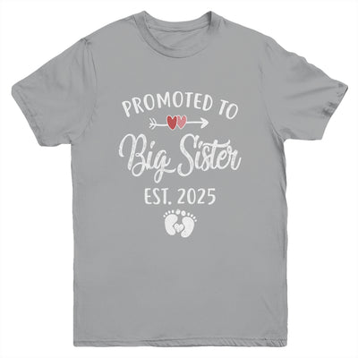 Promoted To Big Sister Est 2025 Funny First Time New Sister Youth Shirt | teecentury