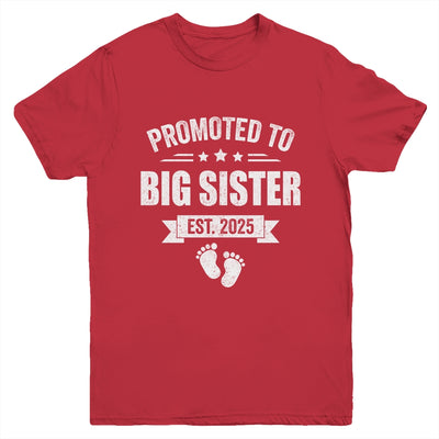 Promoted To Big Sister Est 2025 New Sister First Time New Youth Shirt | teecentury