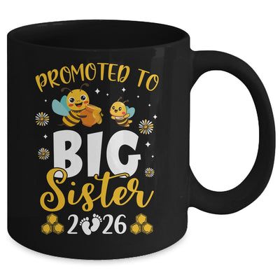 Promoted To Big Sister Est 2026 Cute Bees Girls Kids Mug | teecentury