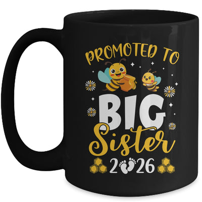 Promoted To Big Sister Est 2026 Cute Bees Girls Kids Mug | teecentury